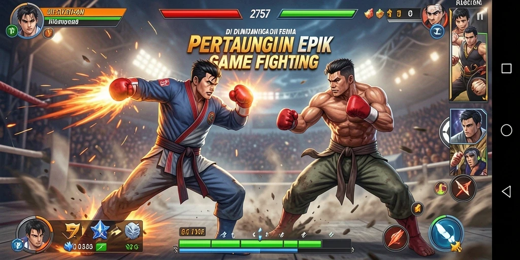 Gameplay mendebarkan dalam 2757, menampilkan pertarungan intens antar karakter.