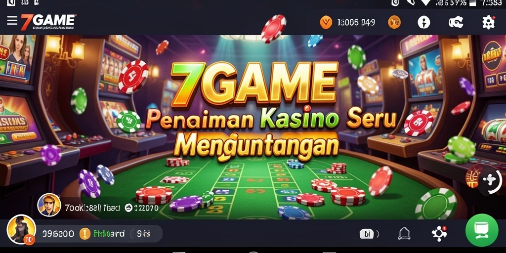 Tampilan gameplay yang menarik di 7GAME dengan suasana Kasino yang seru.