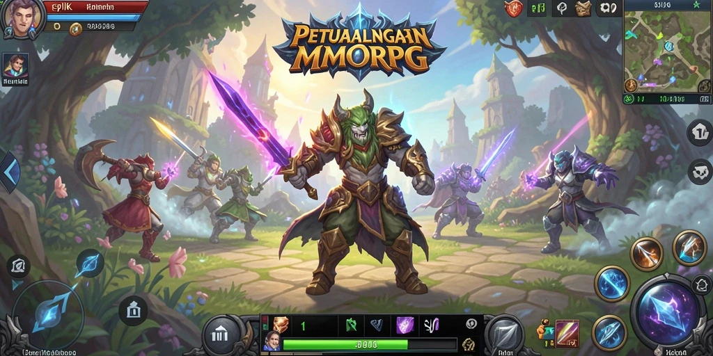 Screenshot game 8II menampilkan pemain yang beraksi di dunia MMORPG yang menakjubkan.