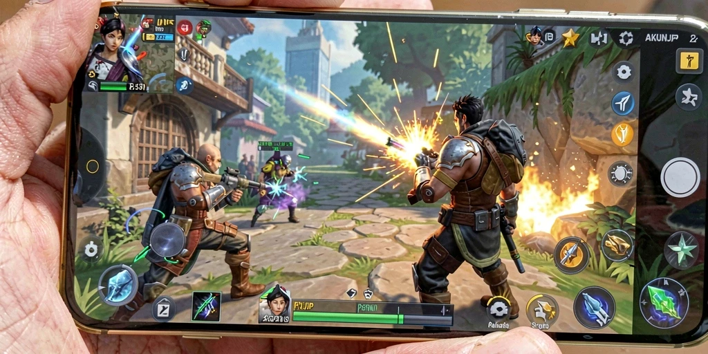 Tampilan gameplay mendebarkan dalam AKUNJP dengan banyak strategi.