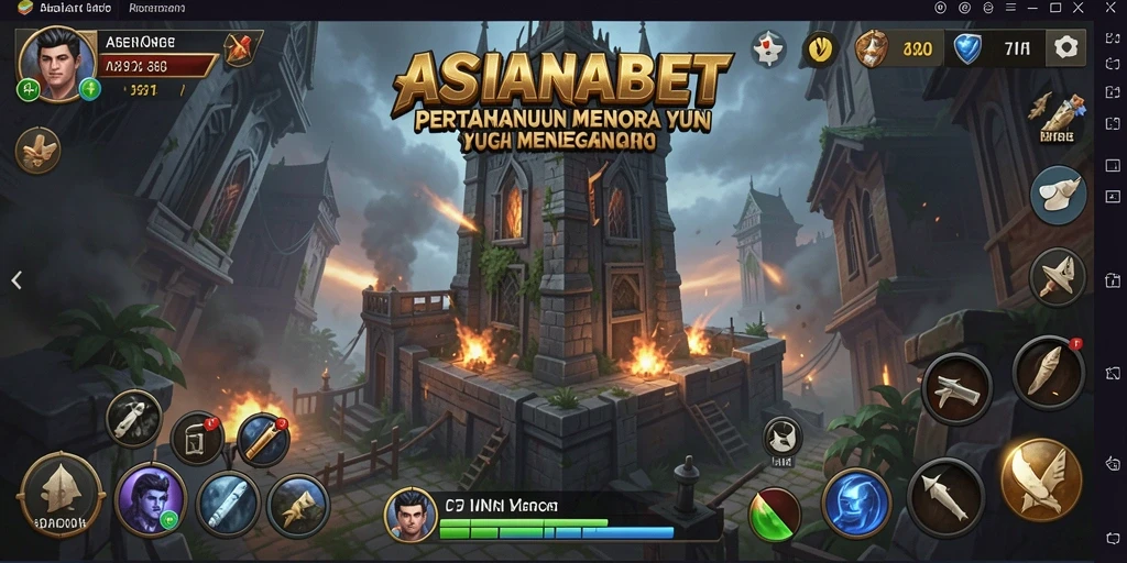 Tangkapan layar menunjukkan aksi seru dalam <strong>ASIANABET</strong> saat mempertahankan menara.