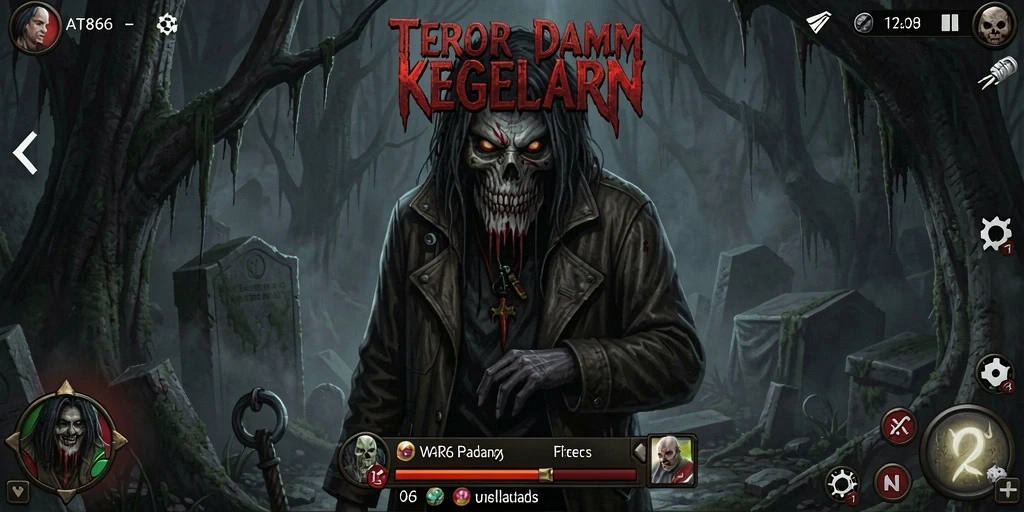 Screenshot gameplay AT866 menampilkan aksi menegangkan dalam suasana gelap.