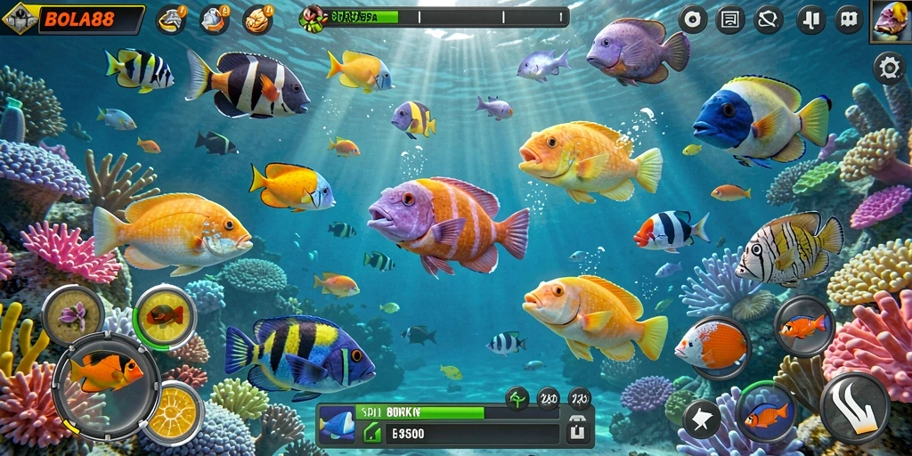 Tampilan gameplay Tembak Ikan yang seru dan menantang.