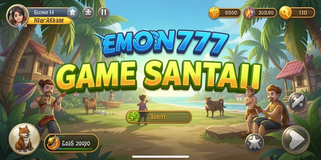 Tampilan gameplay menarik dari EMON777 dengan grafis yang cerah.