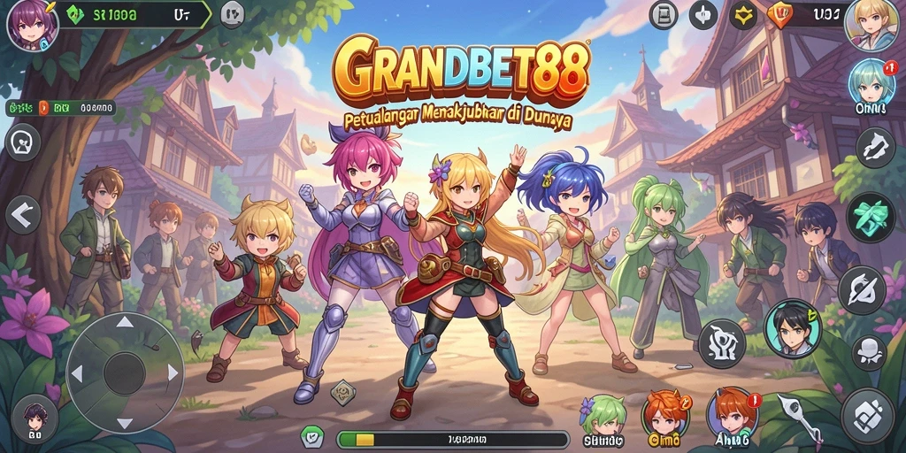 Tampilan screenshot GRANDBET88 yang menampilkan karakter anime dalam aksi.