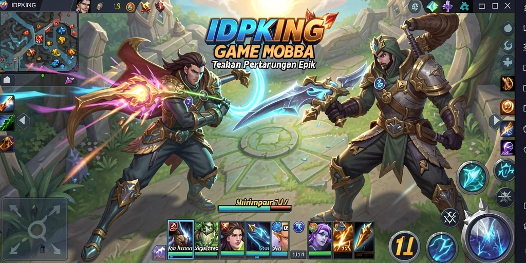 Tampilan gameplay heroik di arena pertarungan IDPKING.