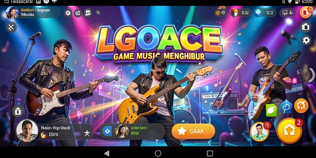 Tampilan gameplay LGOACE yang penuh aksi dan musik yang menggetarkan.