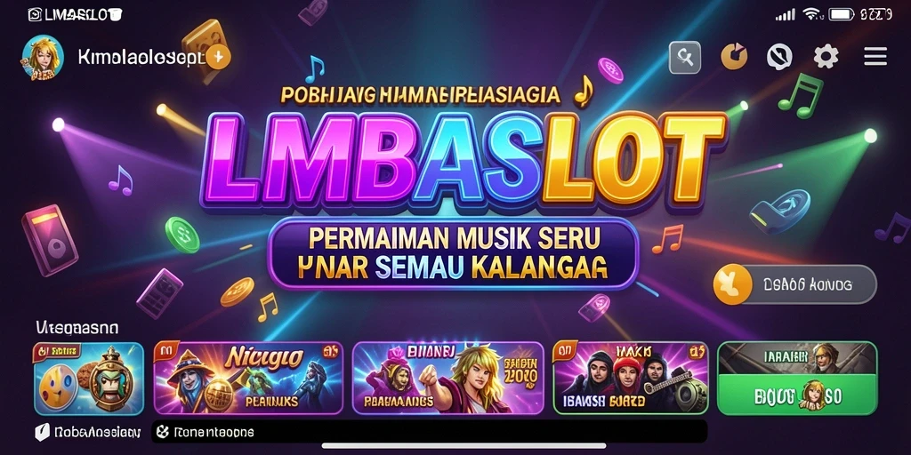 Screenshot LMBASLOT menampilkan pemain sedang menikmati gameplay musik yang seru.