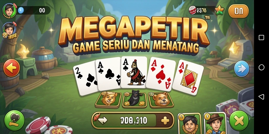 Screenshot gameplay MEGAPETIR yang menampilkan serunya bermain Domino.