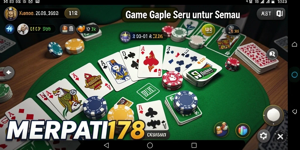 Tampilan gameplay MERPATI178 yang penuh aksi dan strategi Gaple.