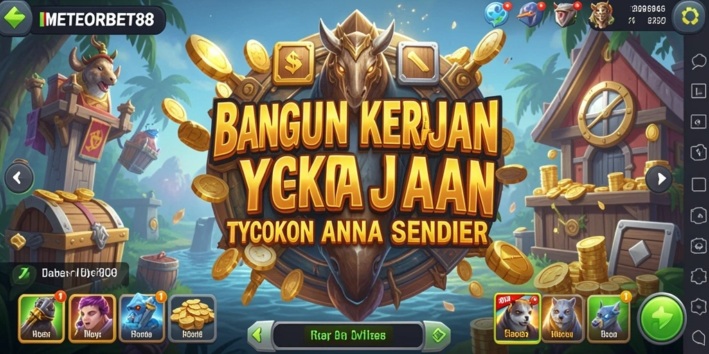 Tampilan gameplay menarik dari METEORBET88 dalam mengelola kerajaan Tycoon.