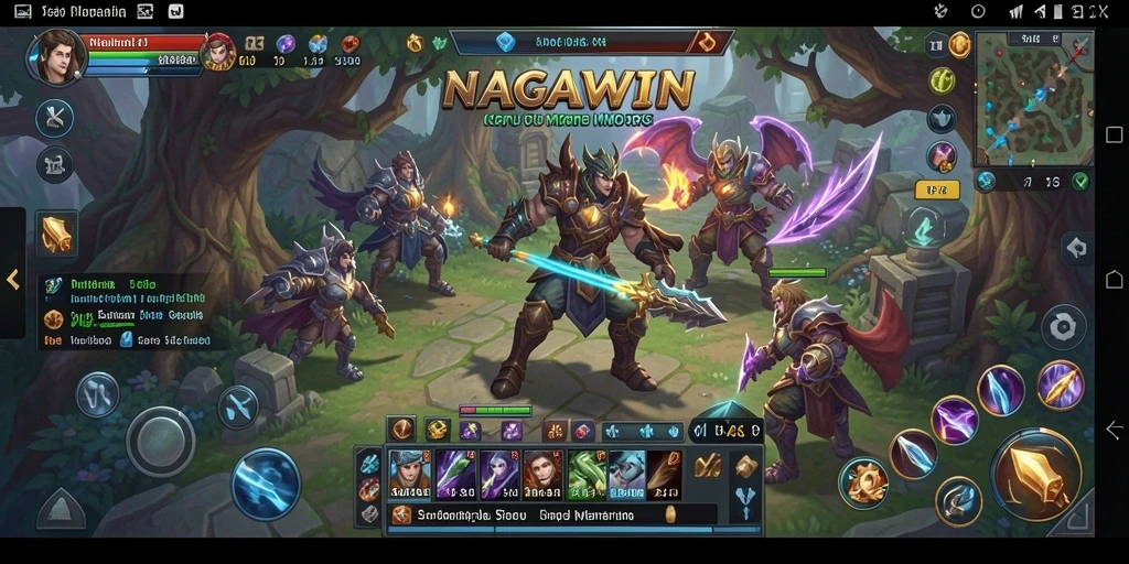Screenshot gameplay NAGAWIN yang menunjukkan aksi pertarungan yang mendebarkan.