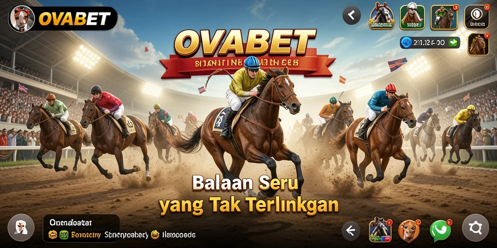 Tampilan gameplay seru balapan di OVABET dengan berbagai kendaraan.