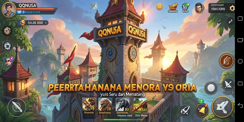 Gameplay menarik QQNUSA dengan menara pertahanan yang strategis.