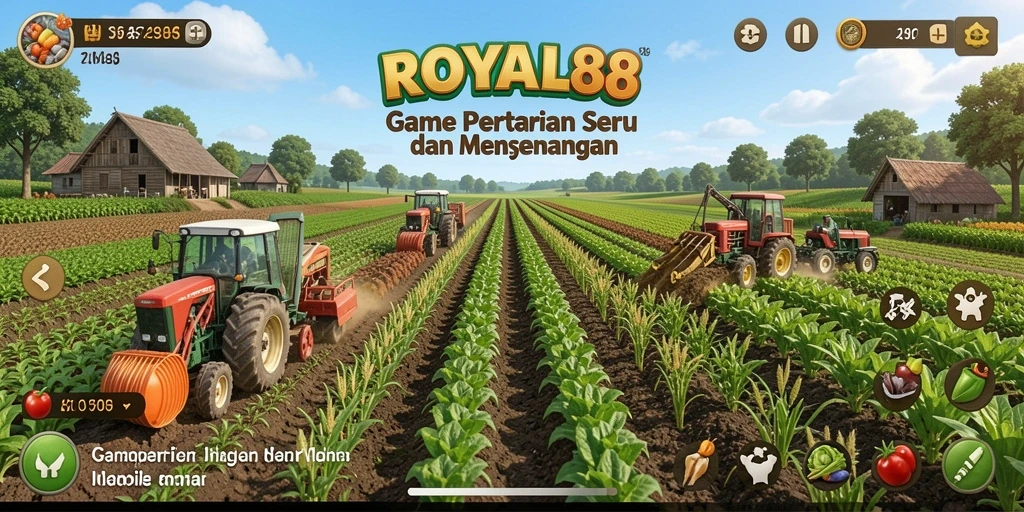Tampilan gameplay seru dan interaktif di ROYAL88 saat bertani.