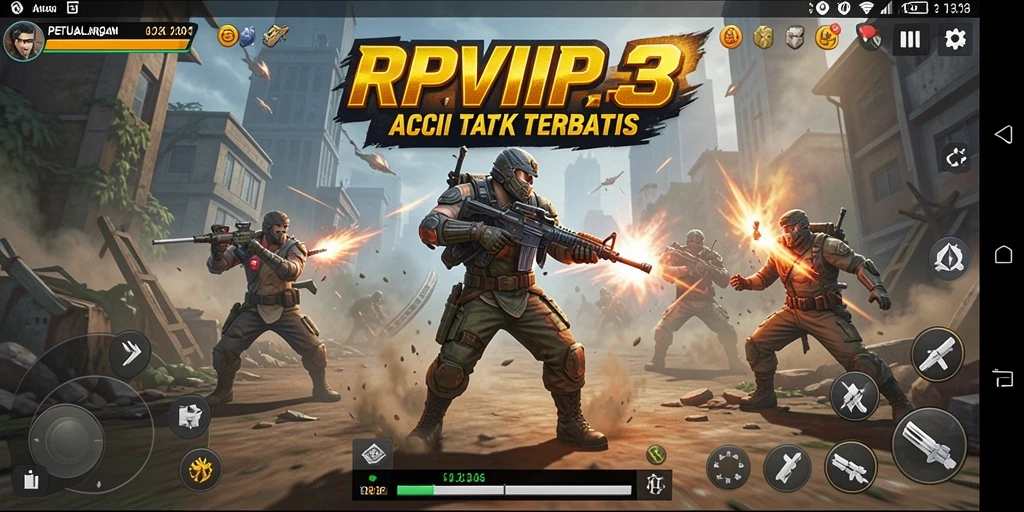 Screenshot RPVIP3 menampilkan aksi seru dalam pertarungan epik.