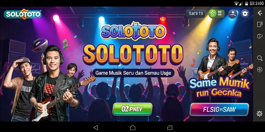 Tampilan gameplay SOLOTOTO yang menarik dan interaktif saat bermain musik.